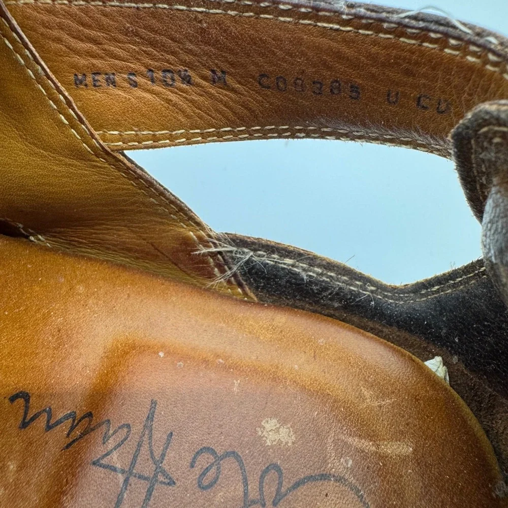 Cole Haan Caged Sandals Mens 10.5 Brown Leather C09385